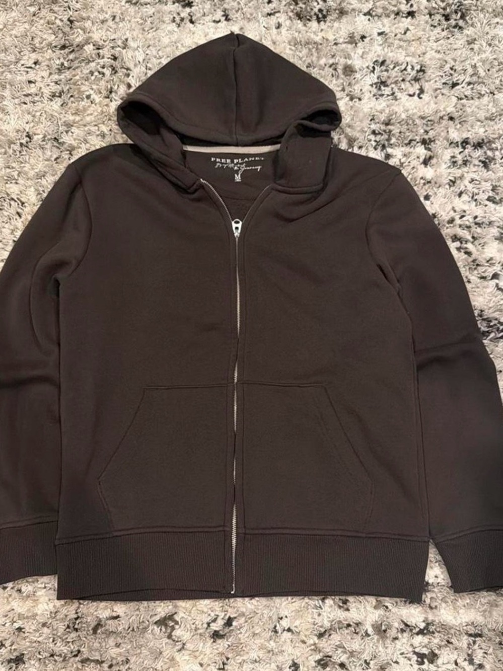 Free Planet Men's Dark Brown Full-Zip Hoodie